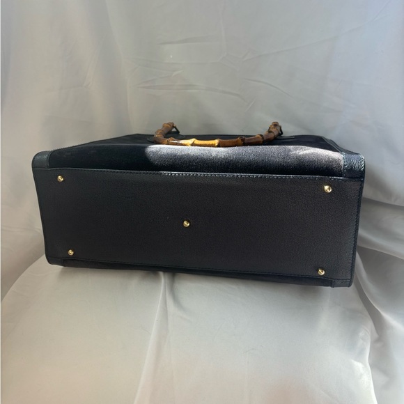 Gucci Diana Tote Bamboo Handle Navy Suede Vintage - Picture 4 of 10